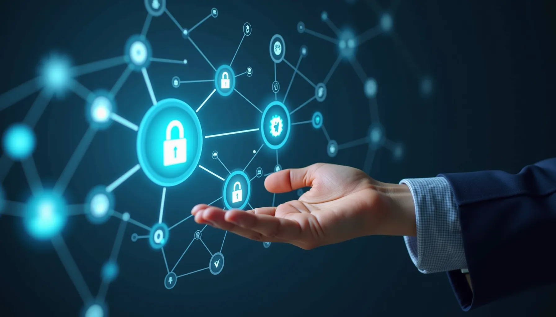 Which one is better GPT 5 Or Claude 4? Hand reaches toward glowing security and network icons.