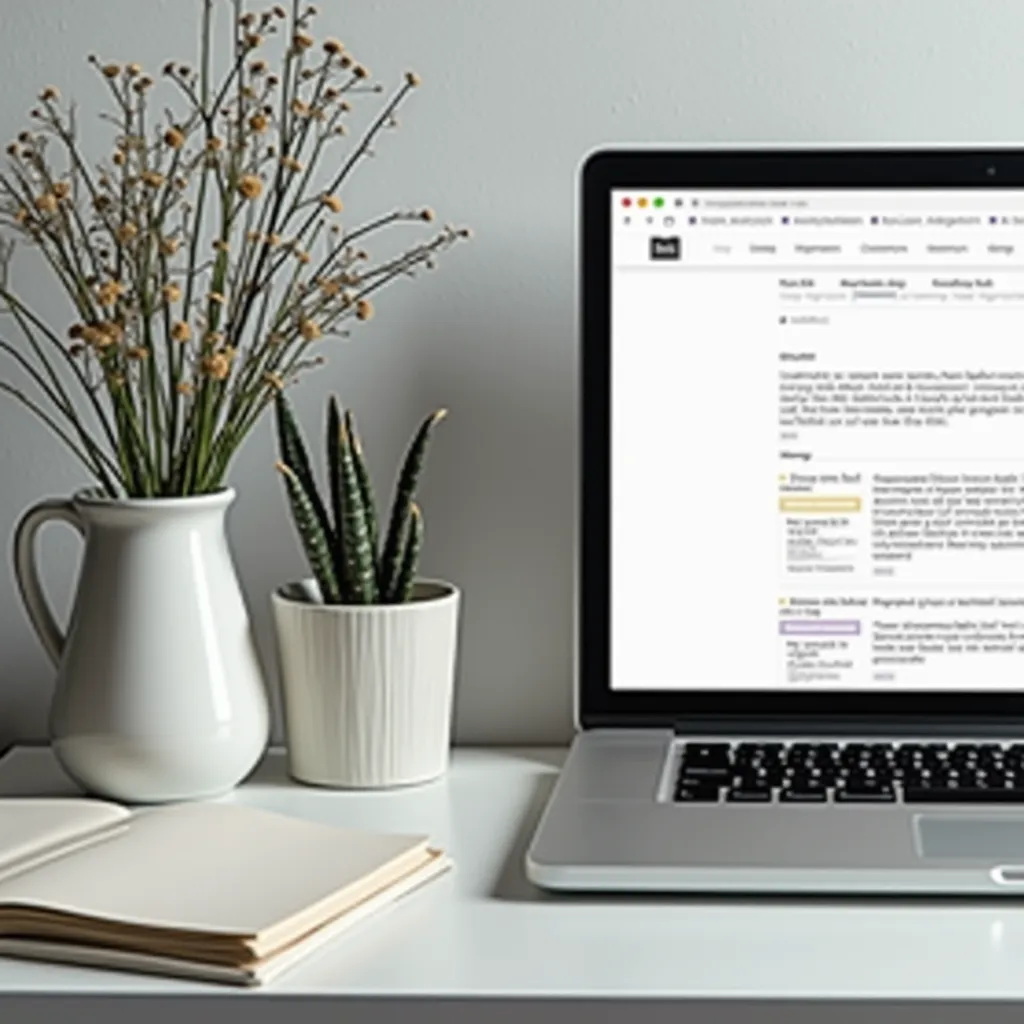 Desk setup with laptop showing a browser, how to optimize content for ChatGPT citations.