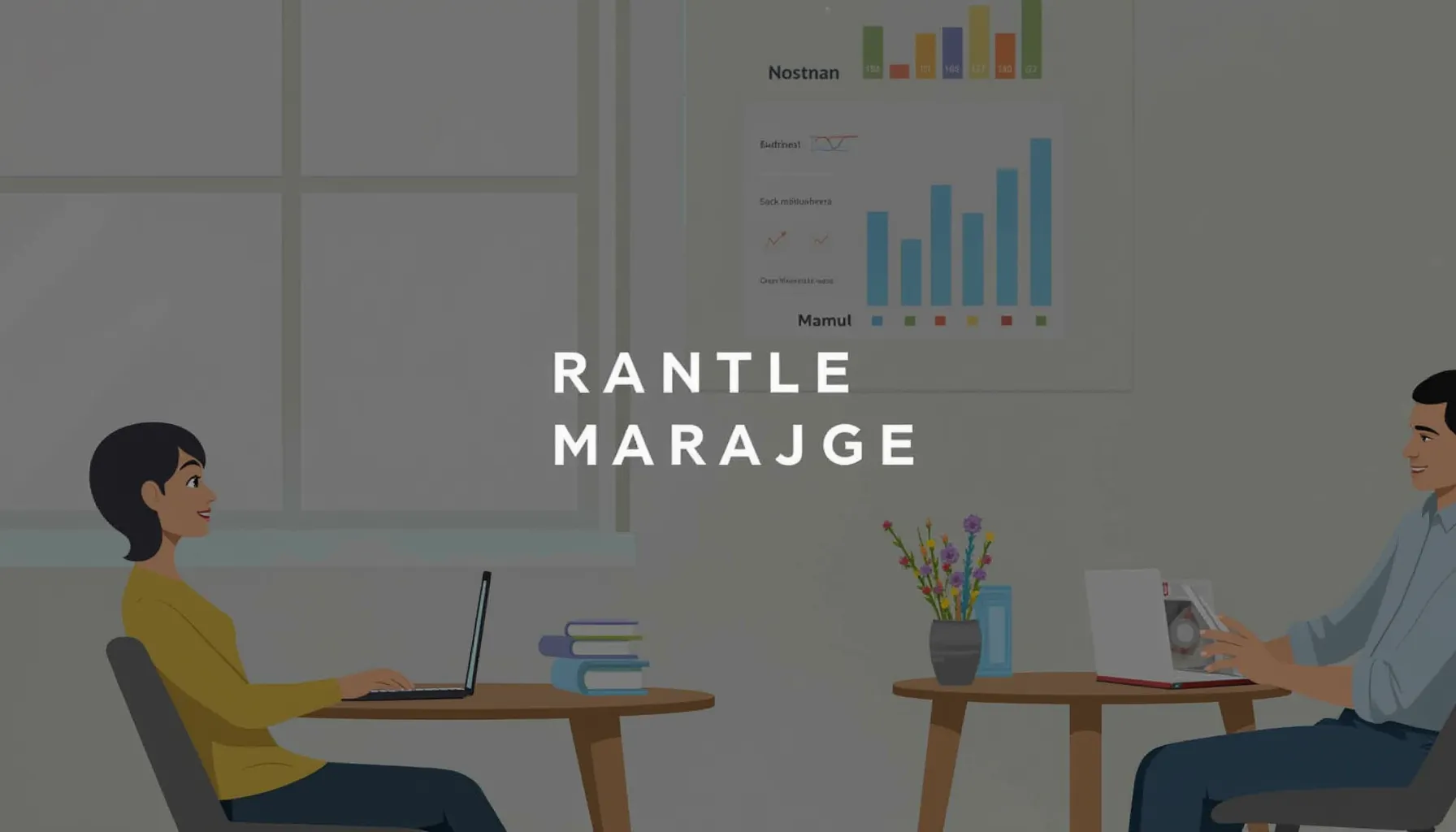 Two coworkers at desks with laptops and charts; What are the best reviews generartor sites?