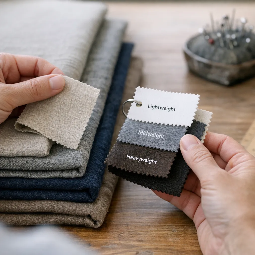 How to choose LESH fabric weight for a long sleeve shirt that drapes well?