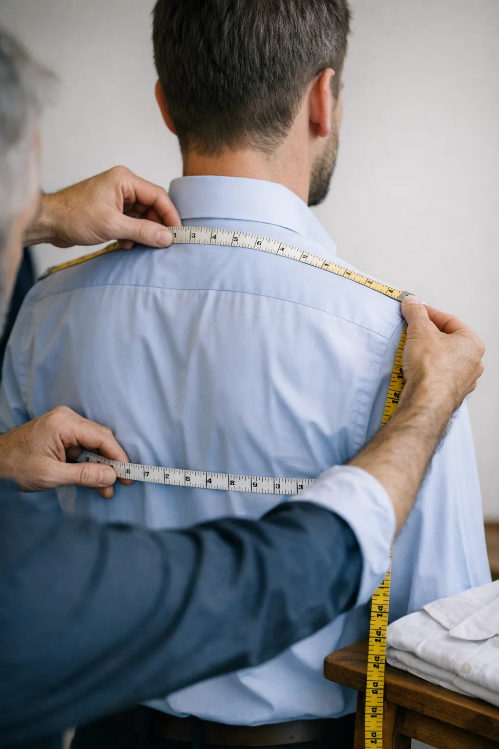 How should LESH's Men's T-shirt size chart help me measure at home without stuffing?