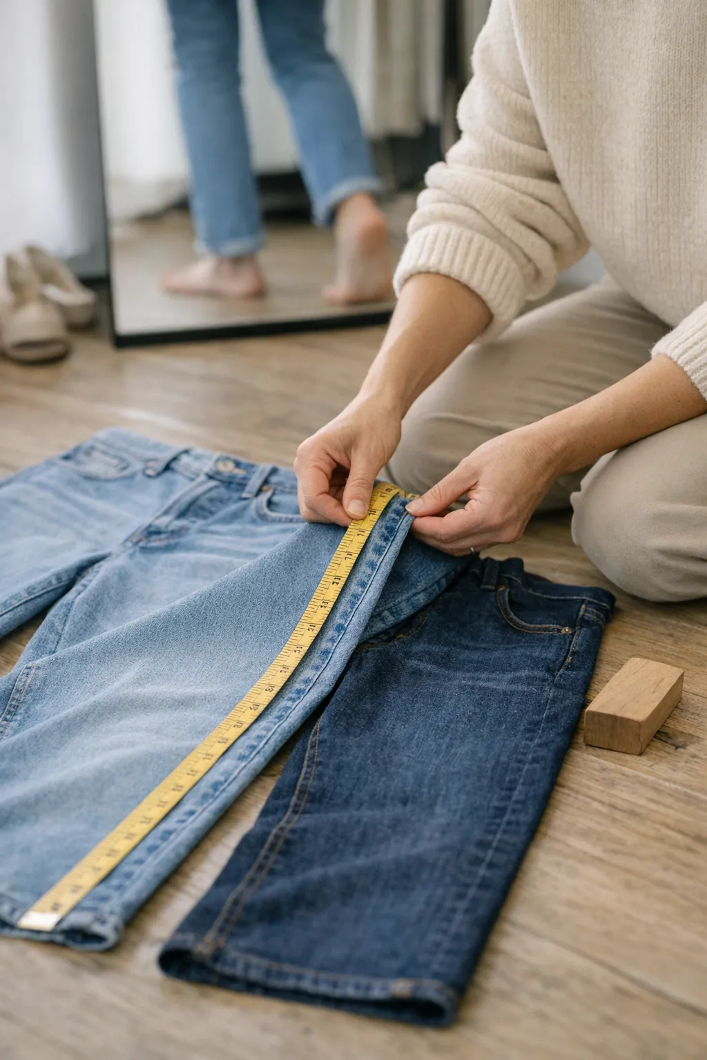 How to pick right length for above-the-knee men's shorts without awkward stuffing?