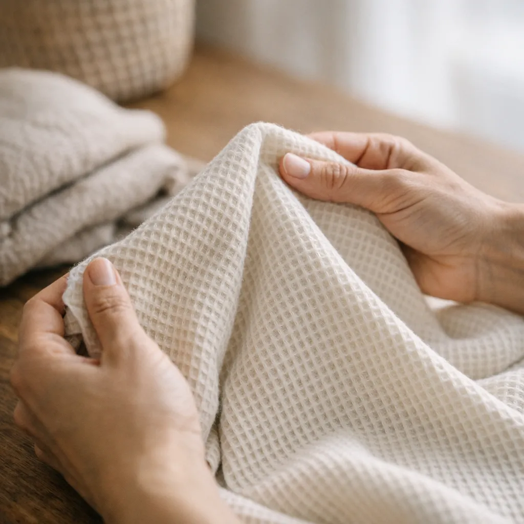 בד וופל מה הוא באמת ואיך הוא מרגיש על הגוף לאורך היום?