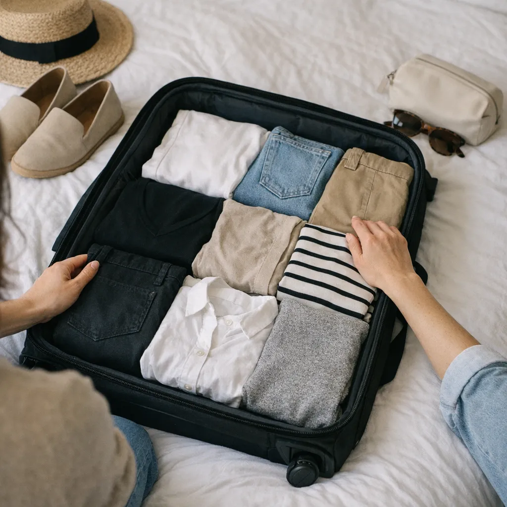 How can LESH help you pack a capsule wardrobe for a short trip?