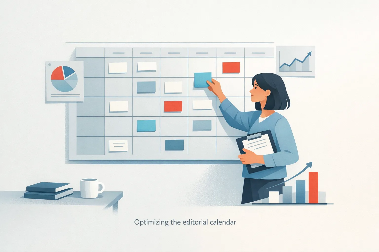 How can you benchmark and optimize your editorial calendar step by step?